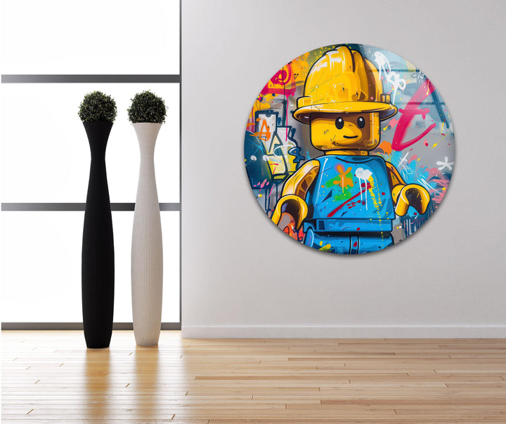 Painting of Lego Glass Wall Art