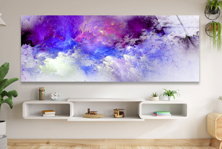 Purple Cloudscape Panoramic Wall Art – Abstract Sky Glass Print