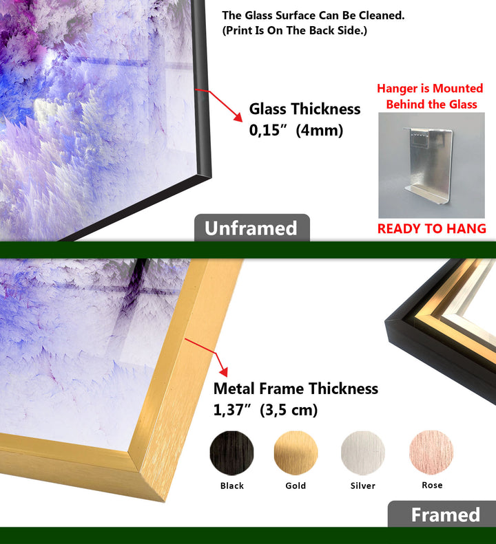 Purple Cloudscape Panoramic Wall Art – Abstract Sky Glass Print
