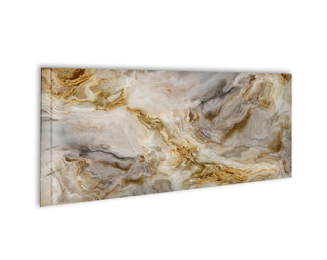 White Marble Gray & Gold Veins Glass Wall Art, glass image printing, glass prints from photos