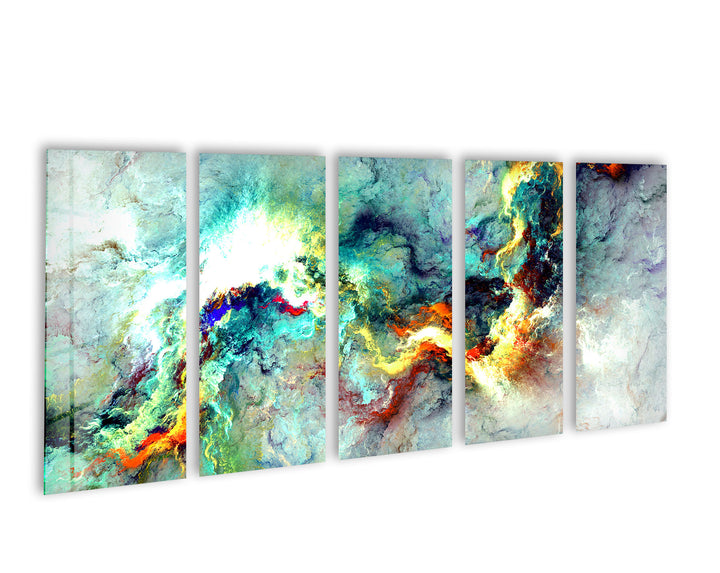 Cosmic Energy Panoramic Wall Art – Colorful Abstract Glass Print