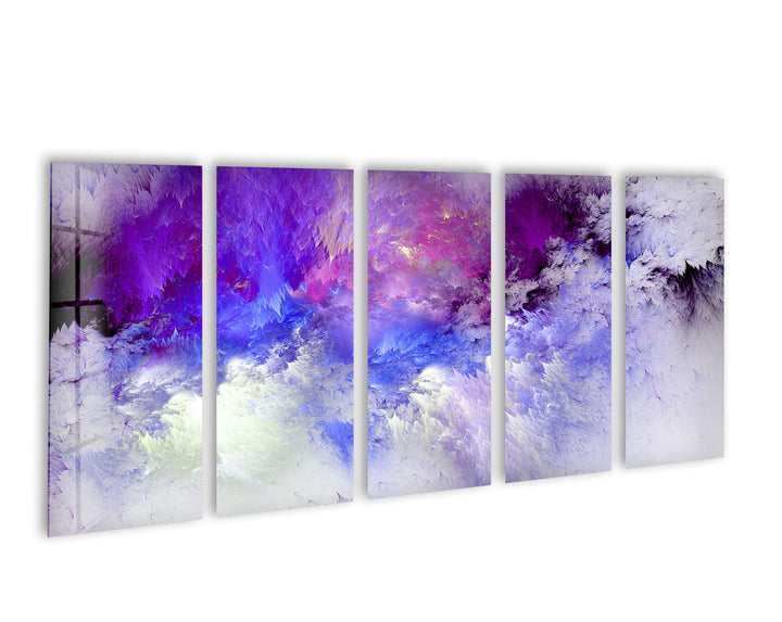 Purple Cloudscape Panoramic Wall Art – Abstract Sky Glass Print
