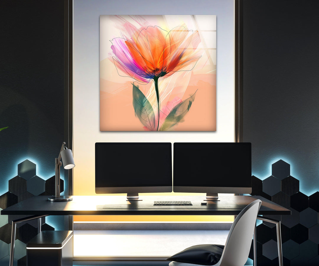 Pastel Flower Glass Wall Art Glass Printing Wall Art, Print photos on glass
