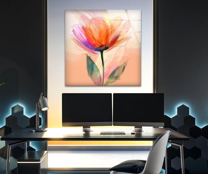 Pastel Flower Glass Wall Art Glass Printing Wall Art, Print photos on glass
