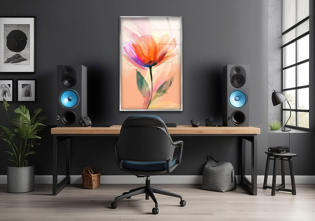 Pastel Flower Glass Wall Art glass photo prints, glass picture prints
