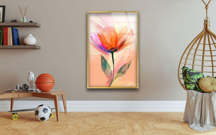 Pastel Flower Glass Wall Art custom glass pictures, glass art prints
