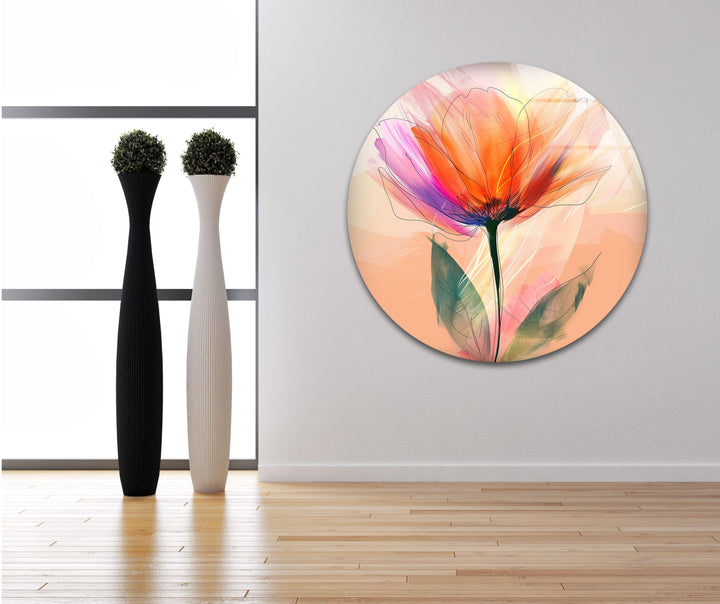 Pastel Flower Glass Wall Art large glass photo prints, glass wall photos
