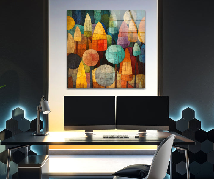 Vibrant May Palette Paul Klee Glass Wall Art custom glass pictures, glass art prints

