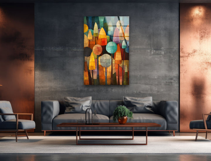 Vibrant May Palette Paul Klee Glass Wall Art custom glass photo prints, large glass prints
