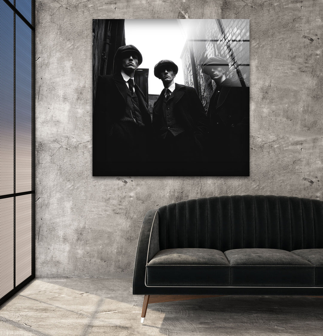 Peaky Blinders Black & White Glass Wall Art glass pictures for Wall, glass prints wall art
