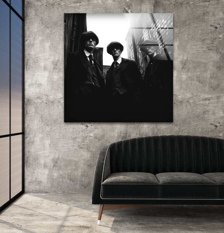 Peaky Blinders Black & White Glass Wall Art glass pictures for Wall, glass prints wall art
