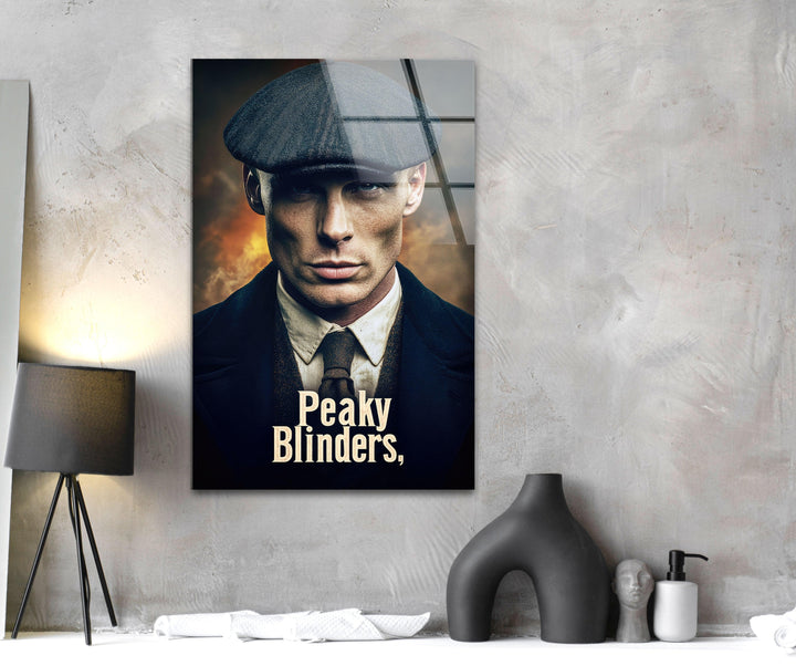 Peaky Blinders Thomas Shelby Glass Wall Art custom glass pictures, glass art prints
