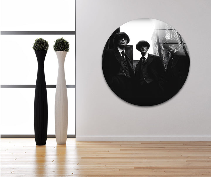 Peaky Blinders Black & White Glass Wall Art glass wall decor, glass wall art decor
