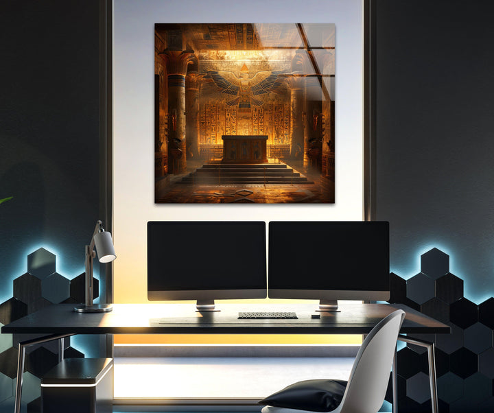 Pharaoh Grave Glass Wall Art, custom glass pictures, glass art prints