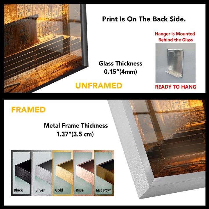 Pharaoh Grave Glass Wall Art, print on glass, glass printed photos