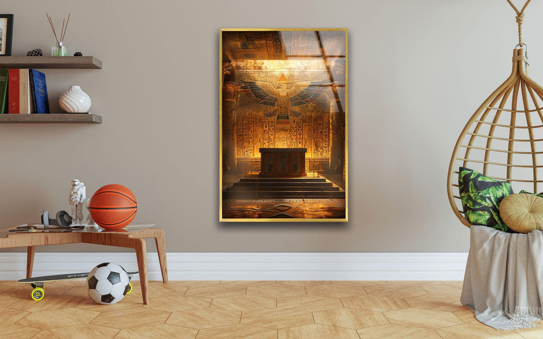 Pharaoh Grave Glass Wall Art, picture on glass wall art, photos printed on glass