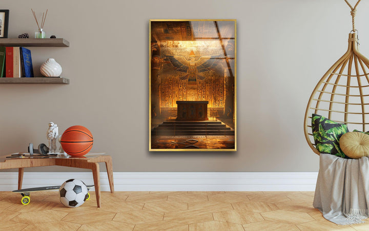 Pharaoh Grave Glass Wall Art, picture on glass wall art, photos printed on glass