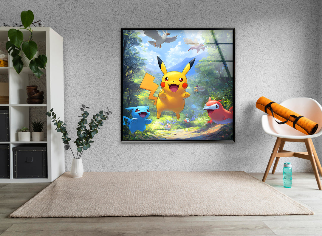 A colorful animated art piece highlighting a whimsical cartoon scene full of life and movement