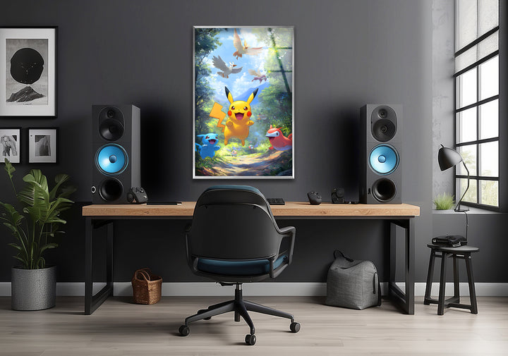 Enchanting animation art featuring a dynamic cartoon landscape with imaginative characters