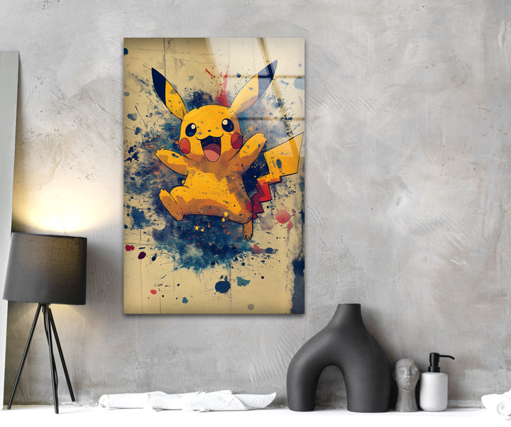 Pikachu Art Glass Wall Art glass wall decor, glass wall art decor
