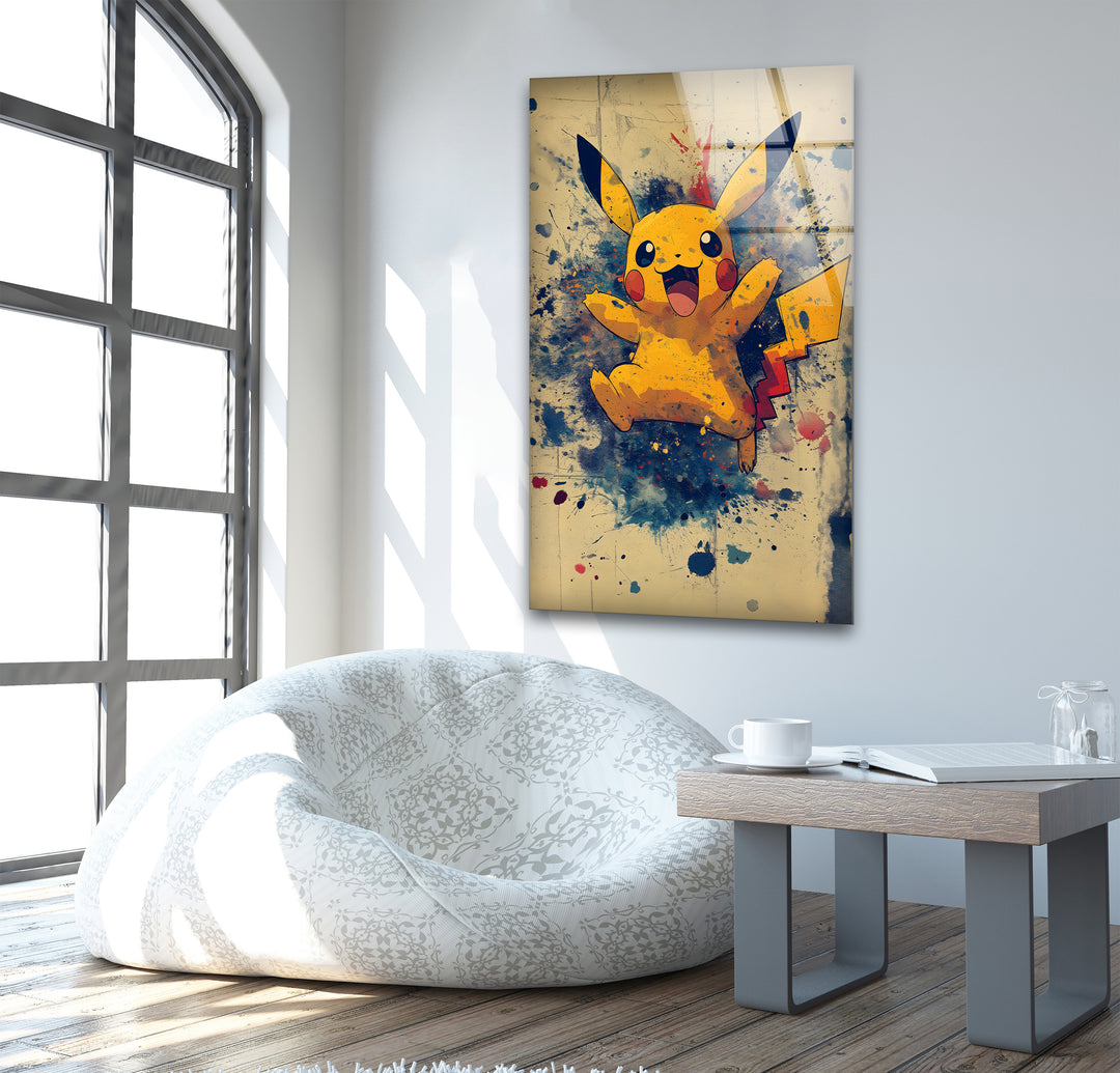 Pikachu Art Glass Wall Art custom glass pictures, glass art prints