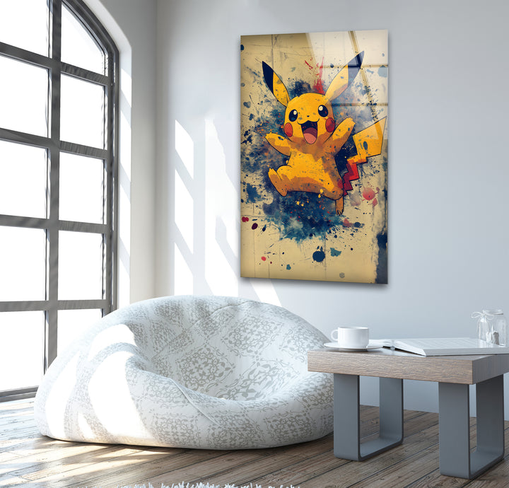 Pikachu Art Glass Wall Art custom glass pictures, glass art prints