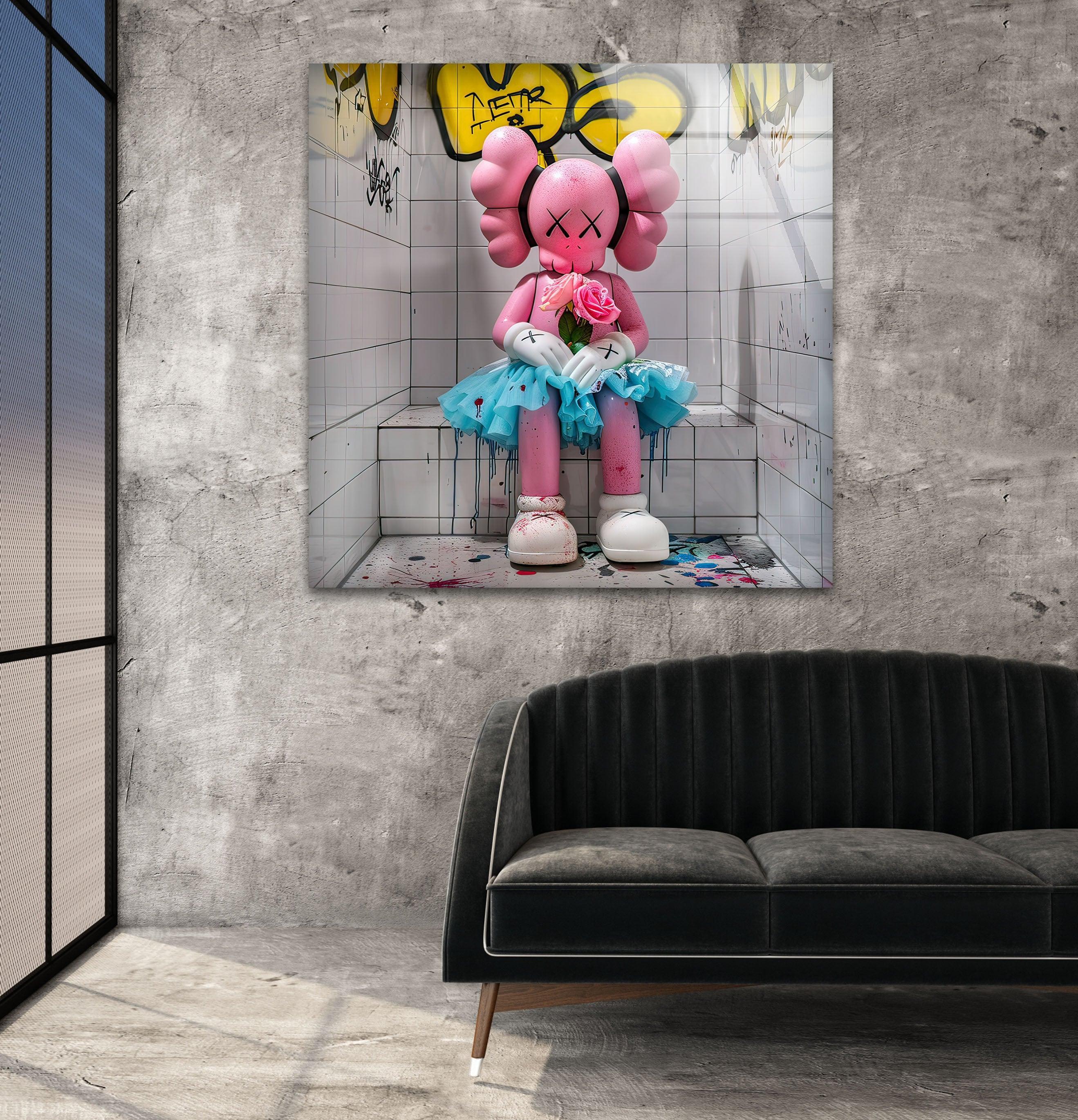 Kaws Pink Wall Decor – Bold Pop Art Statement – MyPhotoStation