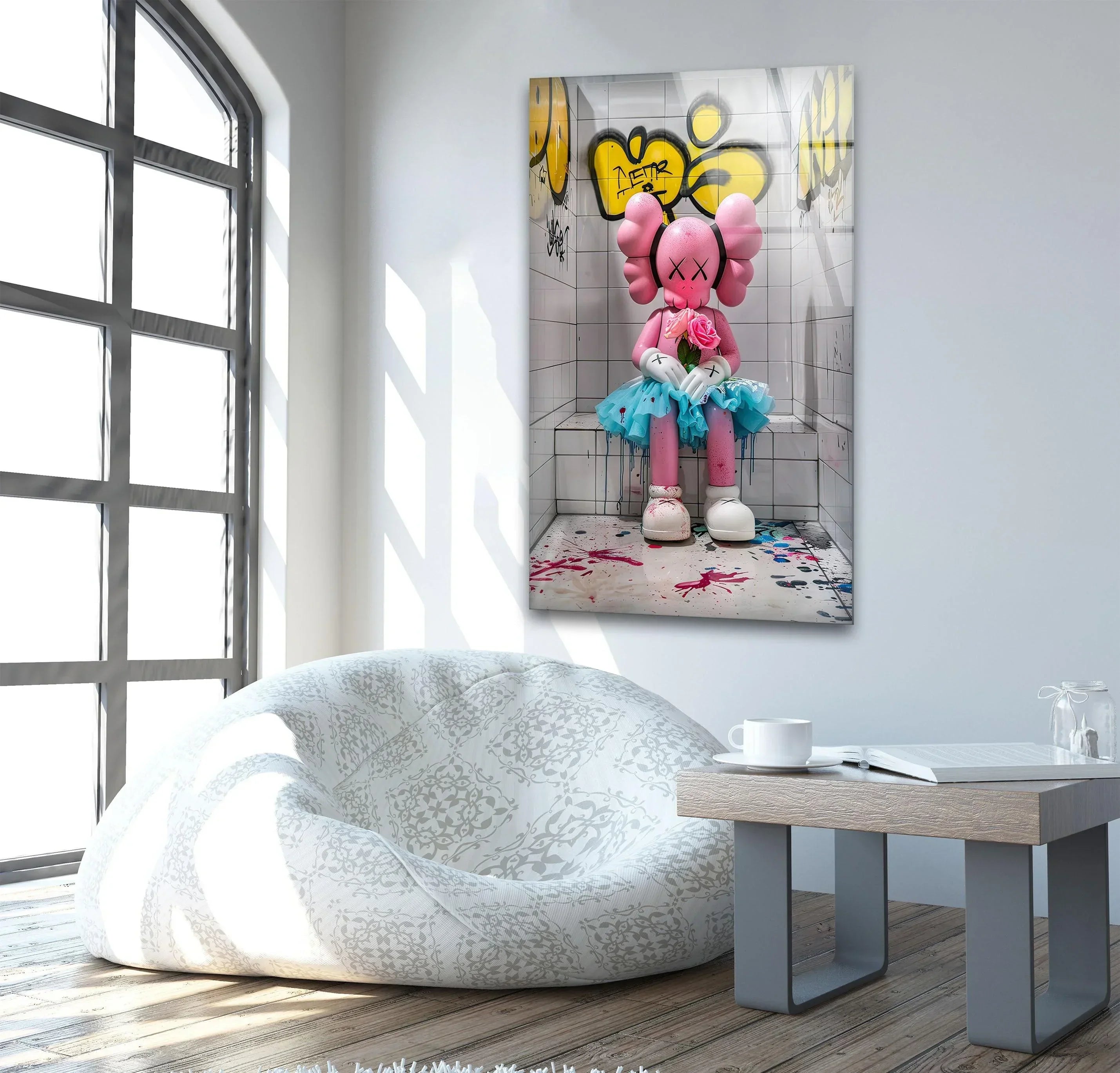 Kaws Pink Wall Decor – Bold Pop Art Statement – MyPhotoStation