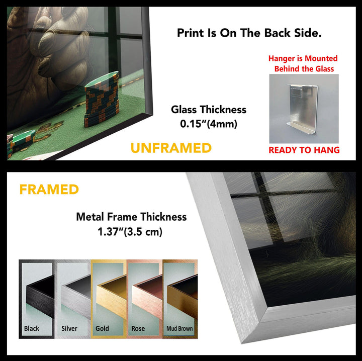 Player Monkey Glass Wall Art