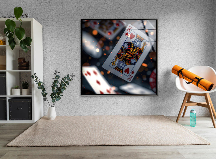Spielkartenkönig Poker Glas Wandkunst