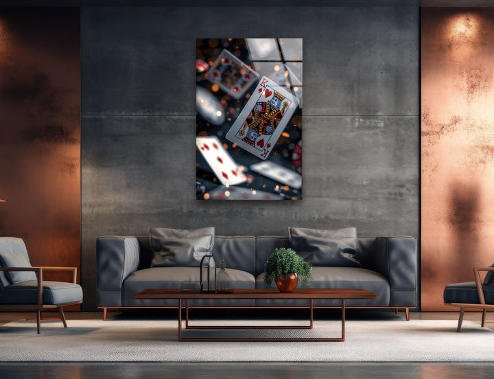 Spielkartenkönig Poker Glas Wandkunst