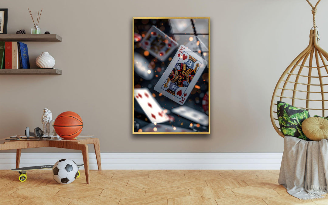 Spielkartenkönig Poker Glas Wandkunst