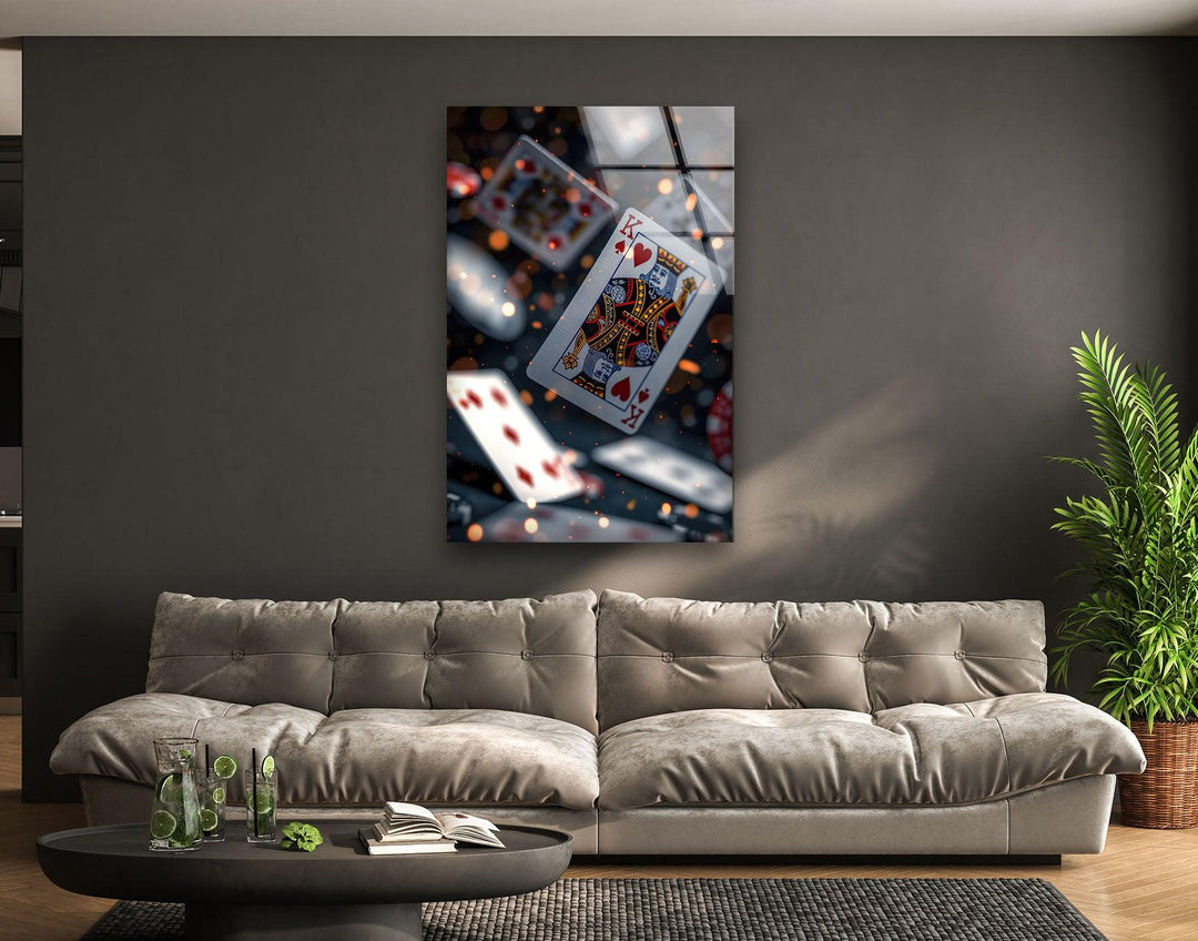 Spielkartenkönig Poker Glas Wandkunst