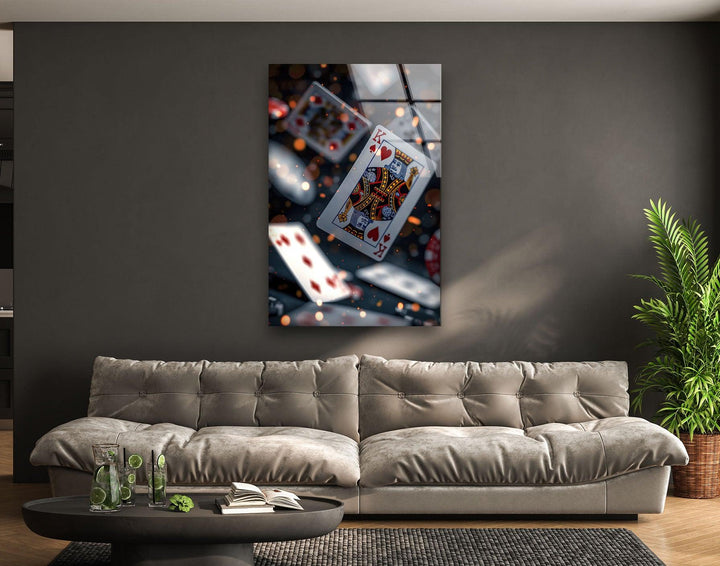 Spielkartenkönig Poker Glas Wandkunst