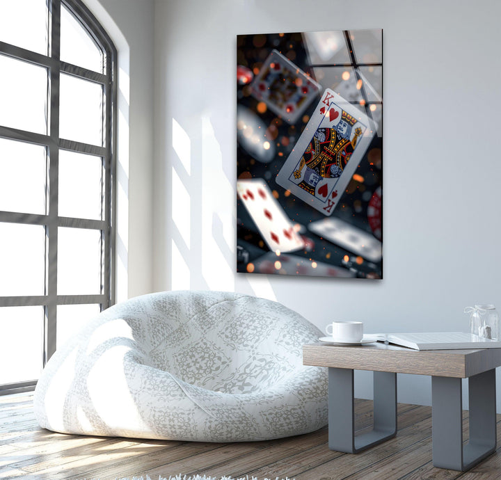 Spielkartenkönig Poker Glas Wandkunst