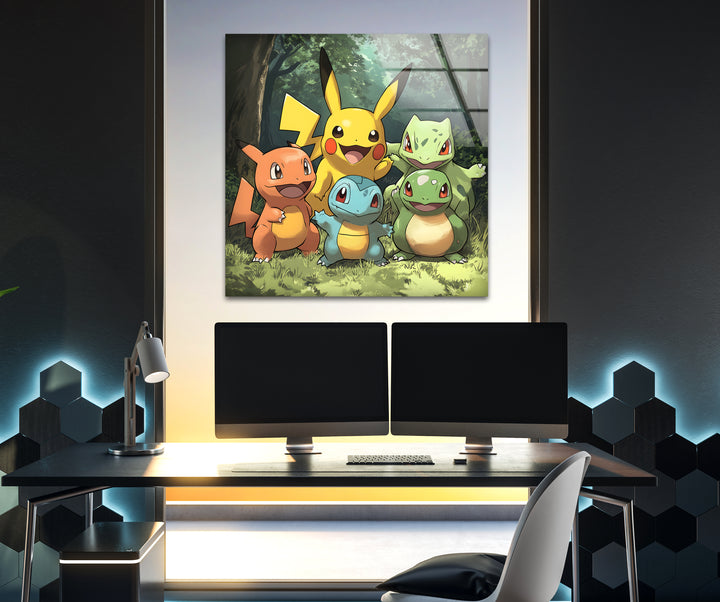Pokemon Gang Glass Wall Art large glass photo prints, glass wall photos