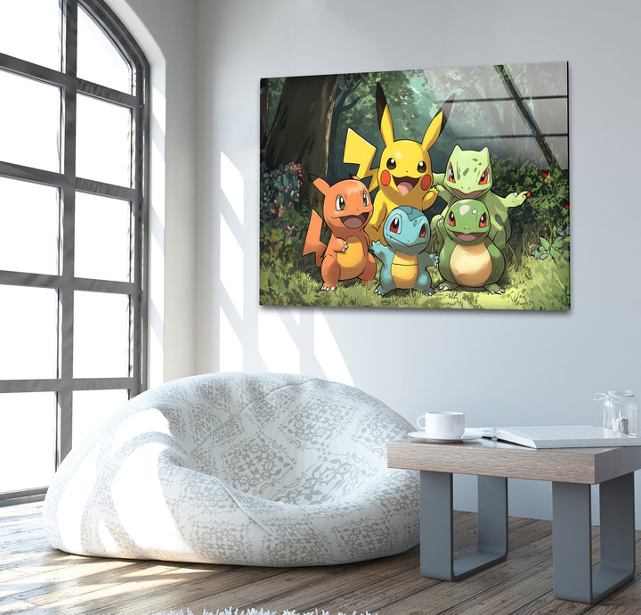 Pokemon Gang Glass Wall Art glass photo prints, glass picture prints