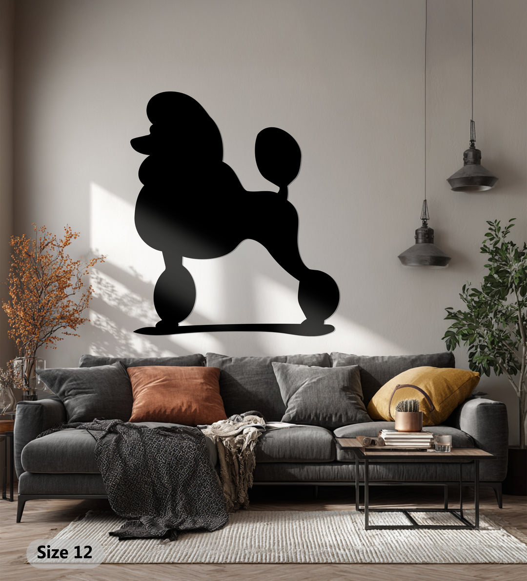Poodle dog metal wall art for living room decoration