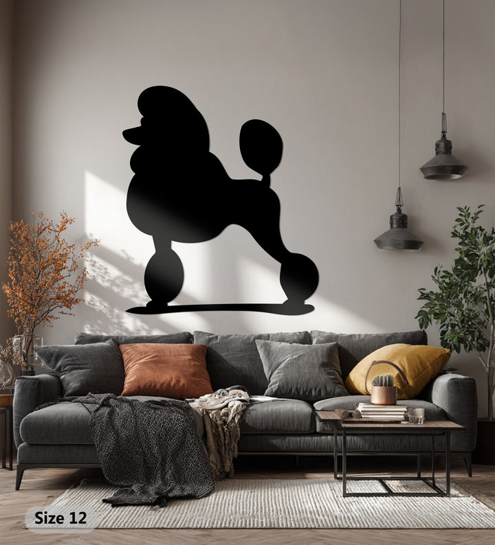 Poodle dog metal wall art for living room decoration