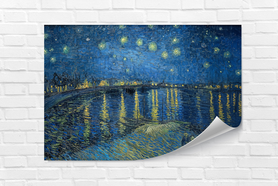 Van Gogh Starry Night Over the Rhône Glass Wall Art