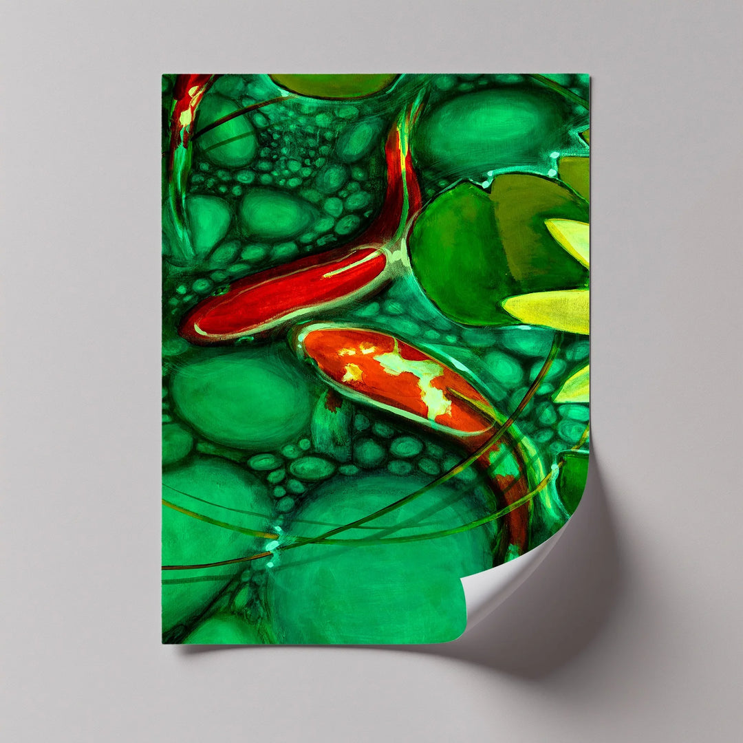 Koi Serenity – Abstract Fish Pond Canvas Print - MyPhotoStation