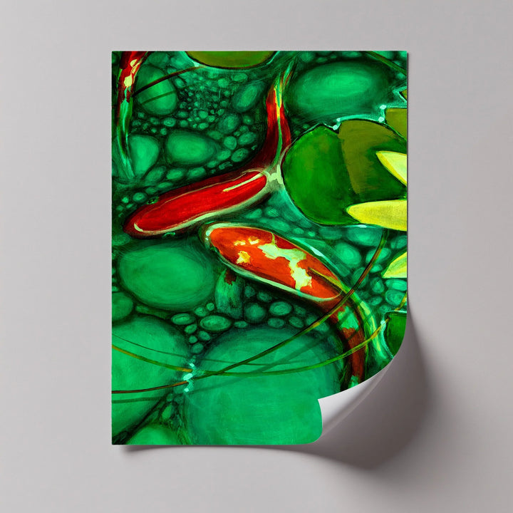 Koi Serenity – Abstract Fish Pond Canvas Print - MyPhotoStation