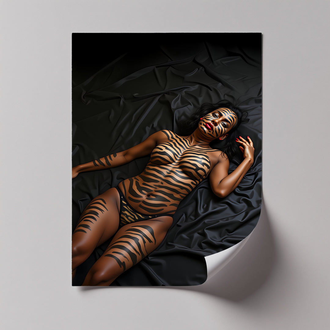intimate erotic canvas prints exotic tiger theme large canvas art