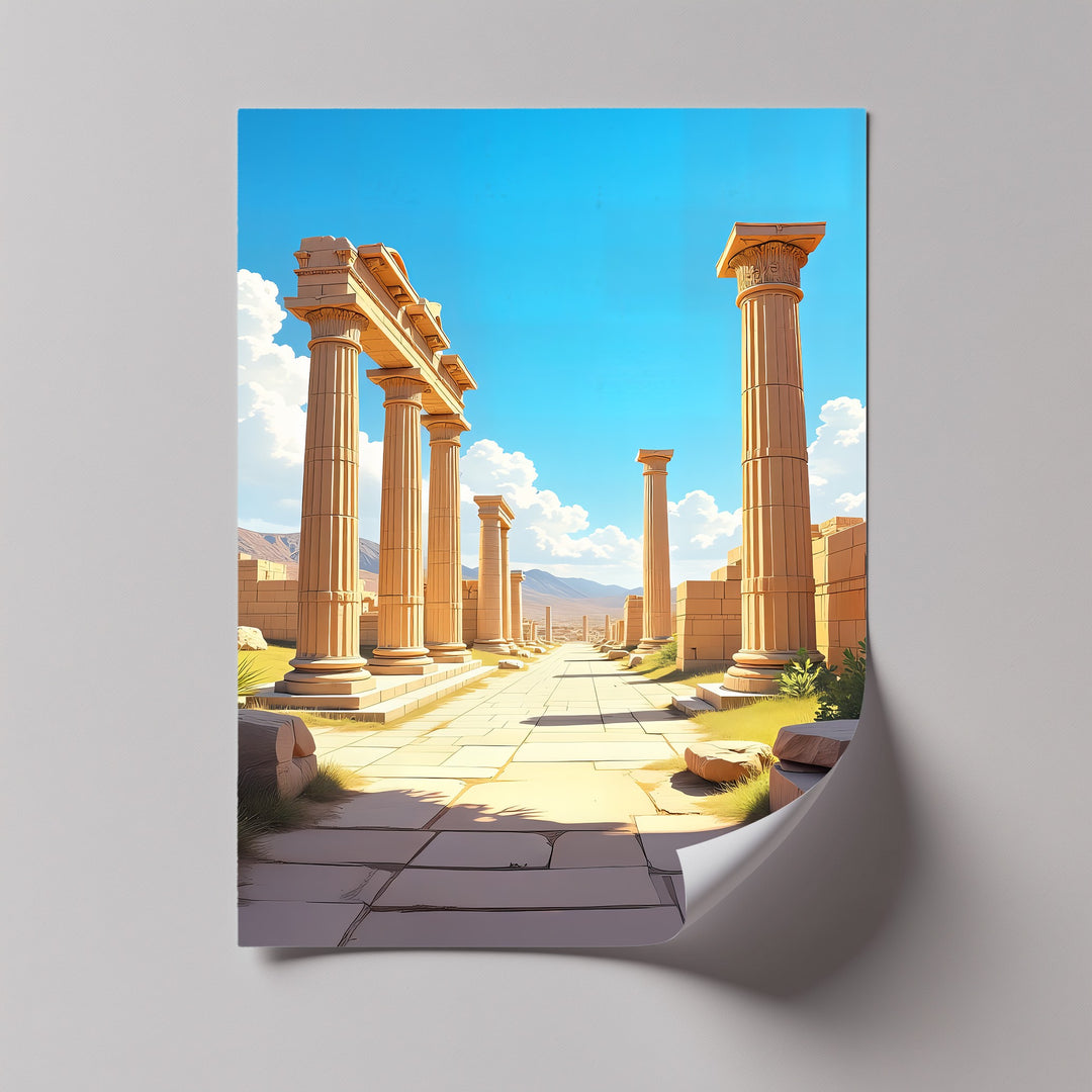 Golden Horizon – Ancient City Ruins Canvas Print