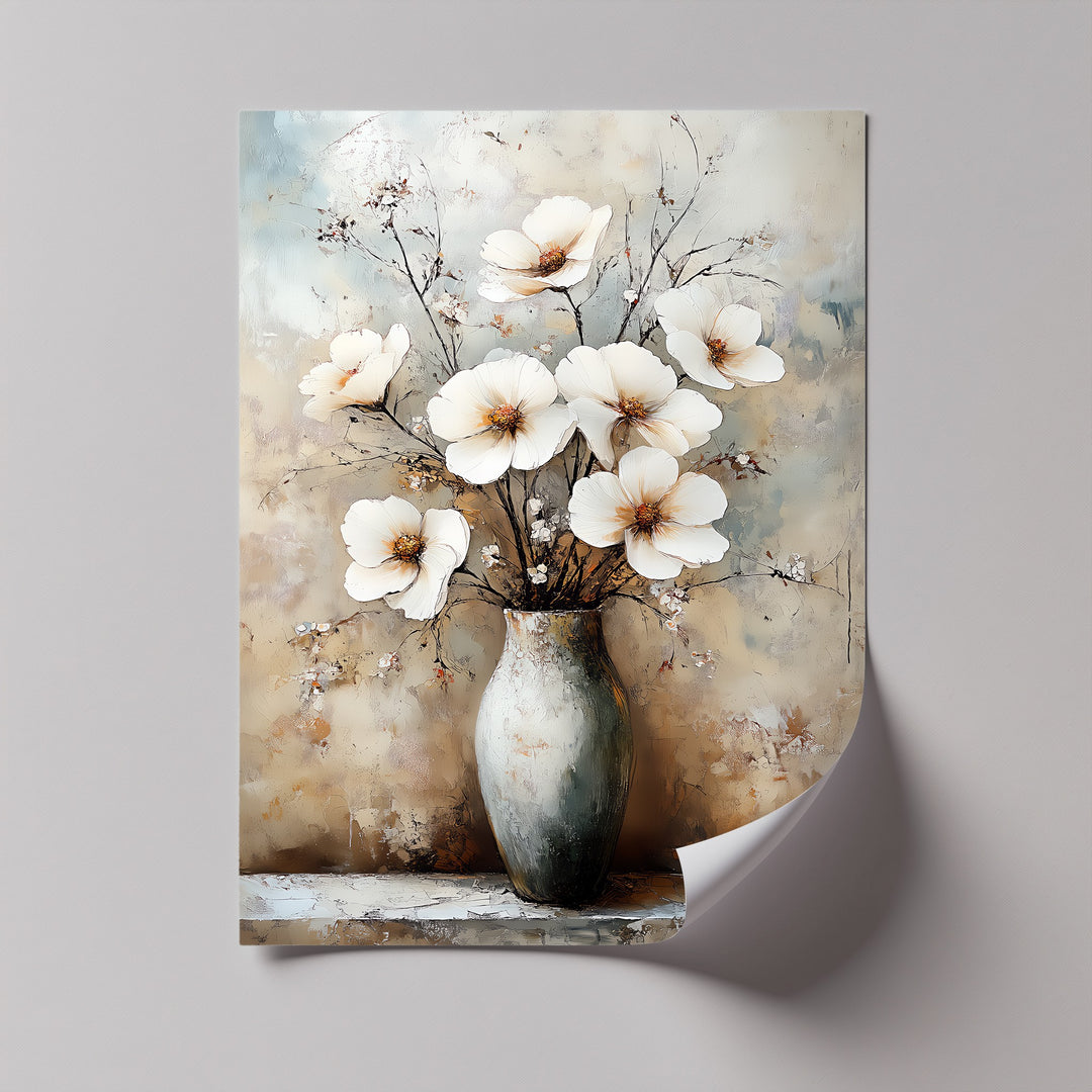 Timeless Bloom Arrangement – classic flower canvas wall decor

