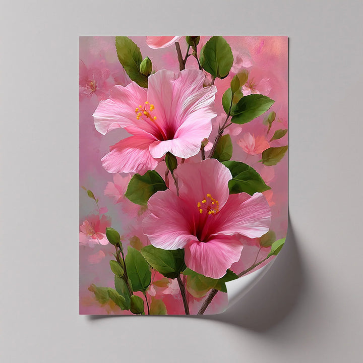 Pink Hibiscus Elegance – Romantic Tropical Floral Canvas Print - MyPhotoStation