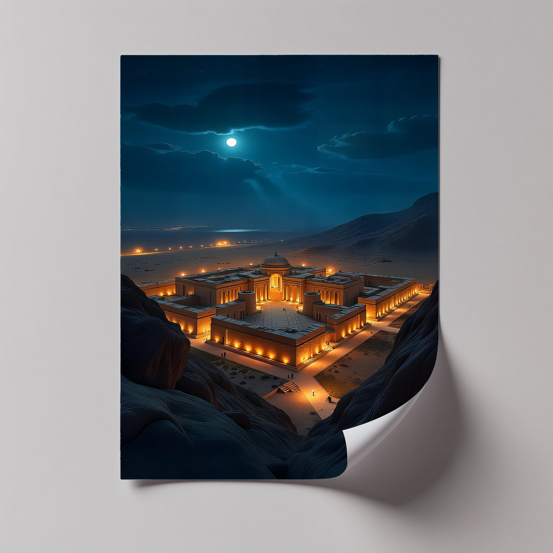 Moonlit Majesty – Ancient Fortress Canvas Print