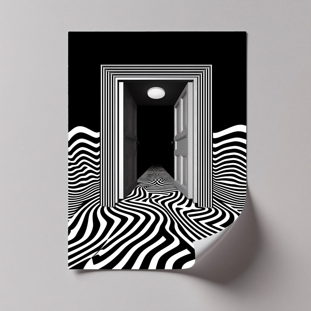 Optical Corridor Illusion – Black & White Canvas Print - MyPhotoStation