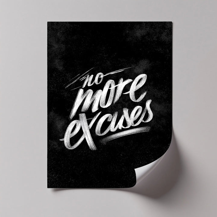 Bold black and white typography wall art for focus

