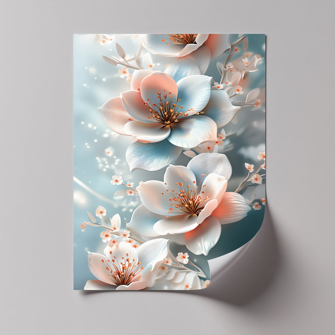 Blooming Serenity – soft pastel blossom canvas painting

